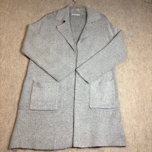 Pink Clover Cardigan Sweater Womens Medium Gray Knit Long Open Front Pocket Chic